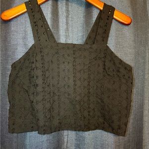 NWT Black Eyelet Women's Crop Top Tank Top